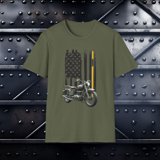 Motorcycle gift: Army Motorcycle t-shirt