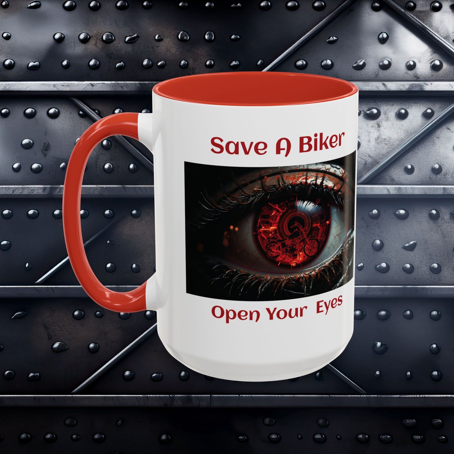 Save a Biker Open Your Eyes Motorcycle Coffee Mug (15oz)