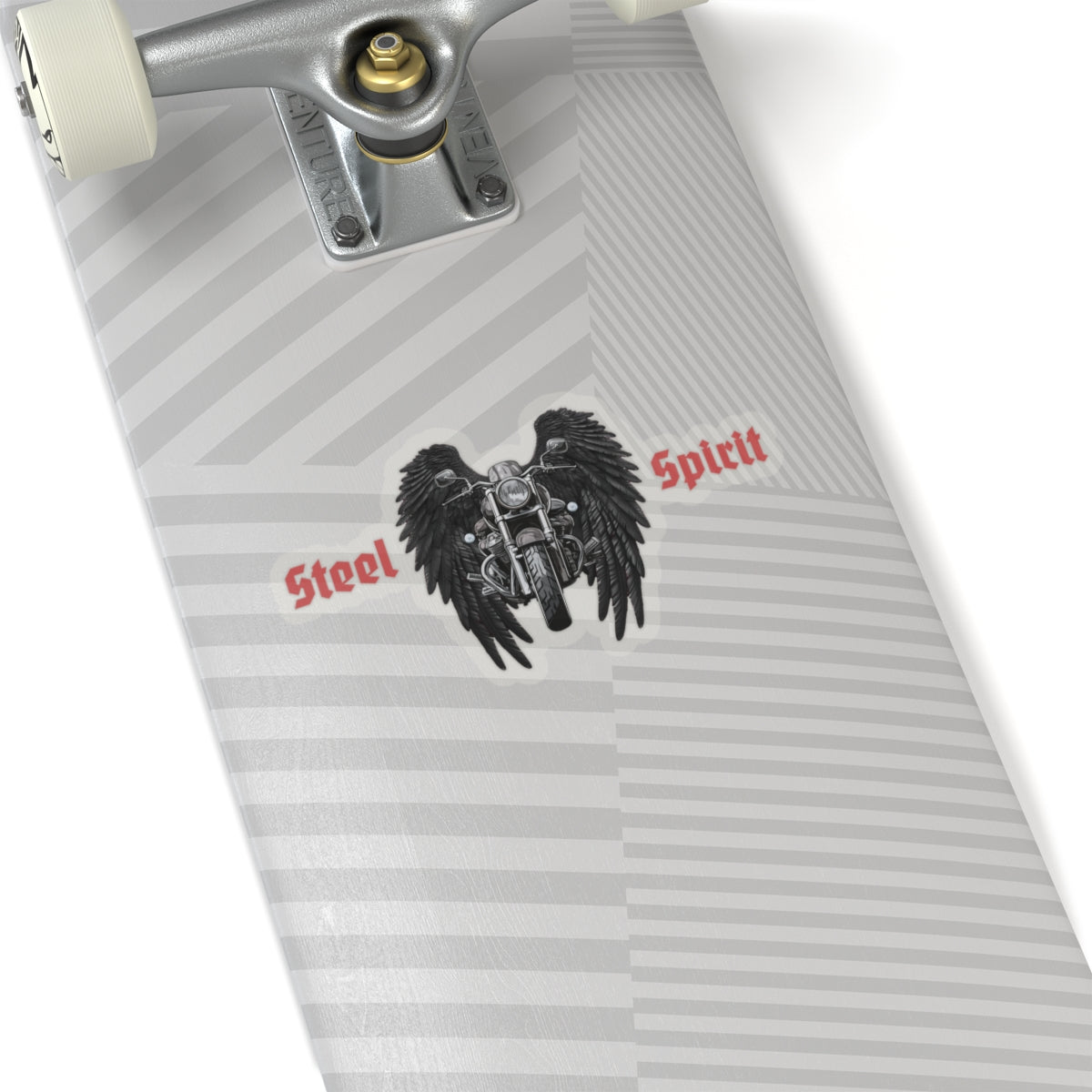 Steel Spirit motorcycle with angel wings logo, vinyl stickers