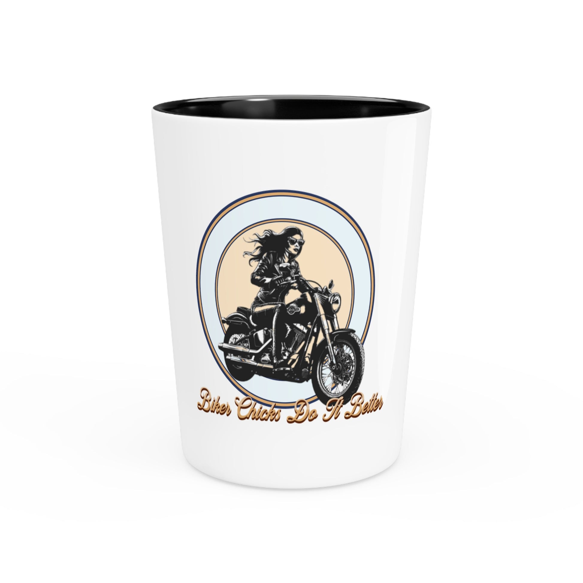 Biker Chicks do it better motorcycle shot glass by Steel Spirit