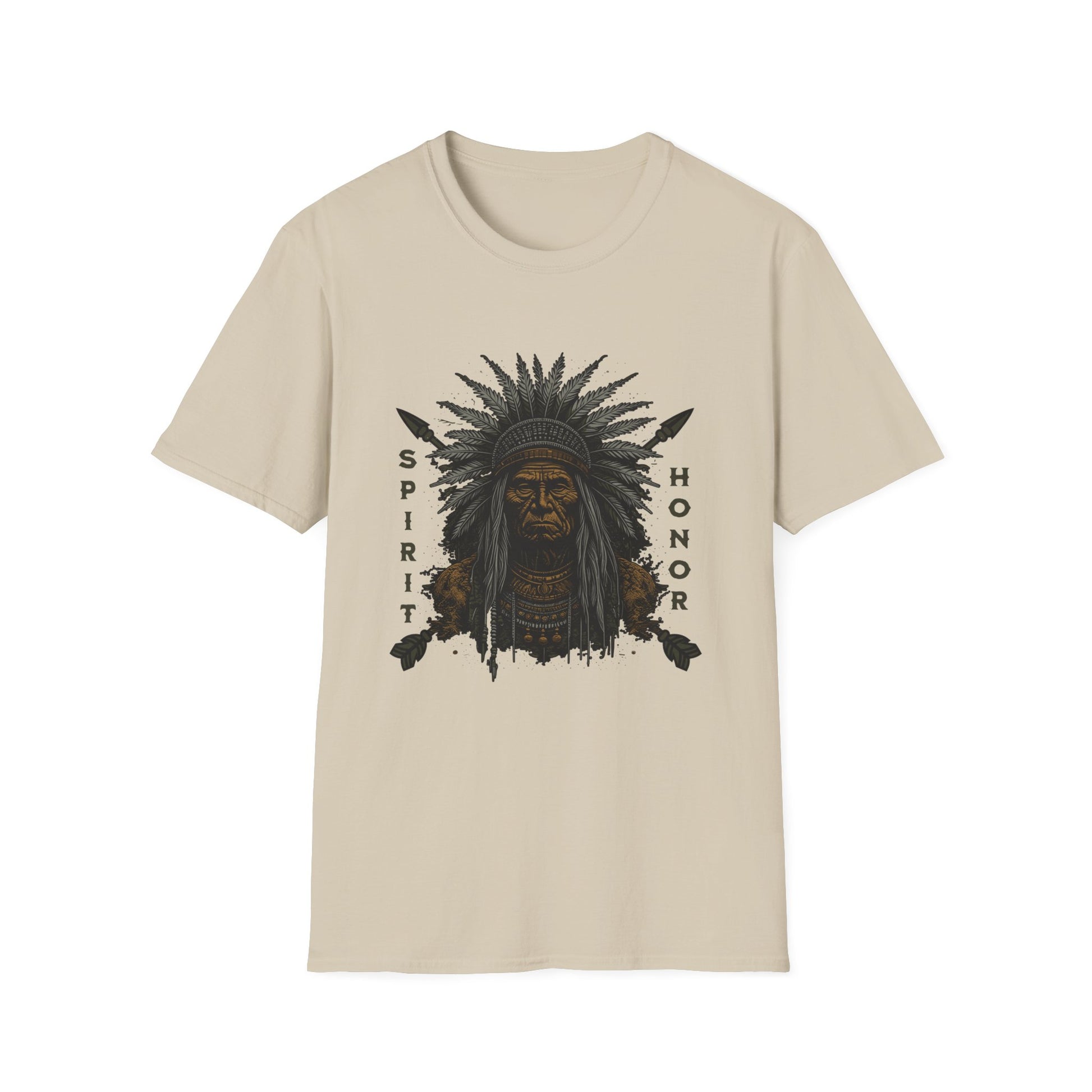 Native American with headdress motorcycle t-shirt. Designed by Steel Spirit.