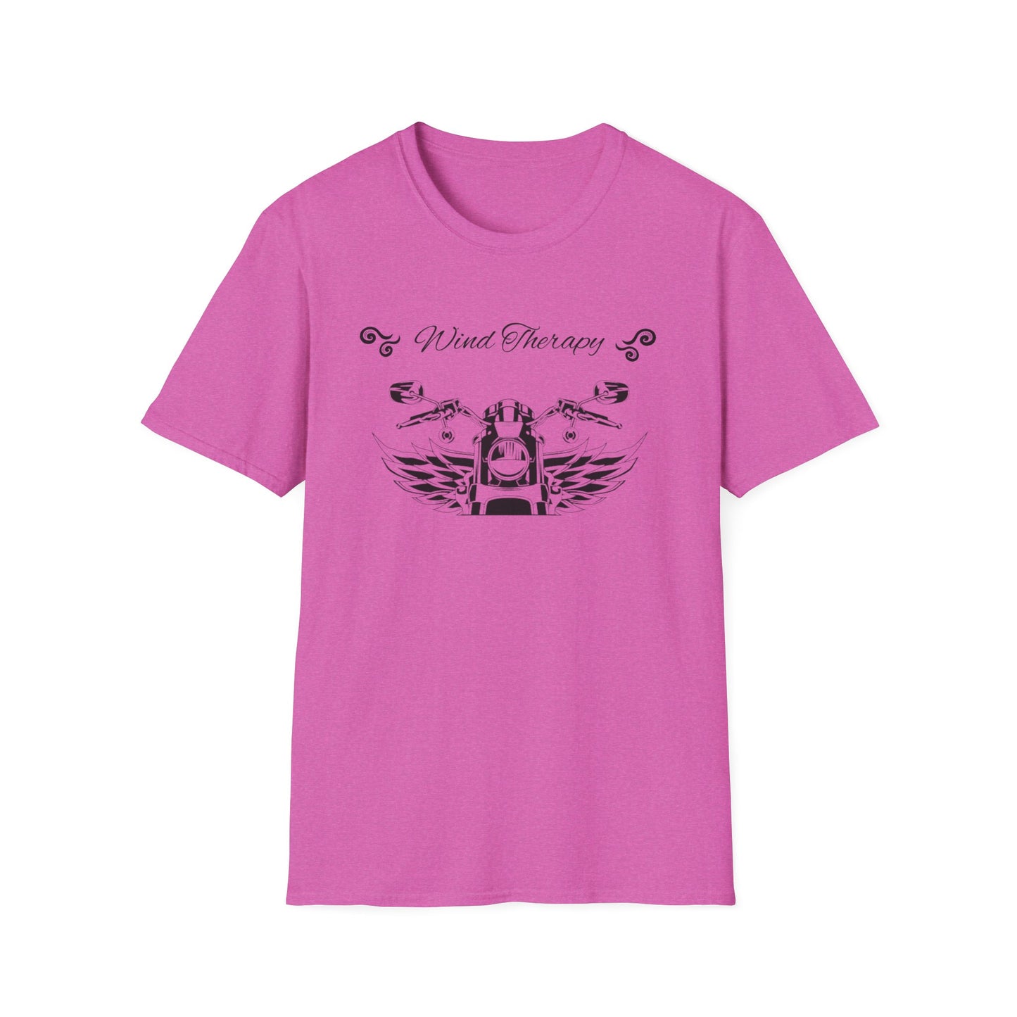 Wind therapy pink motorcycle t-shirt. Designed by Steel Spirit.