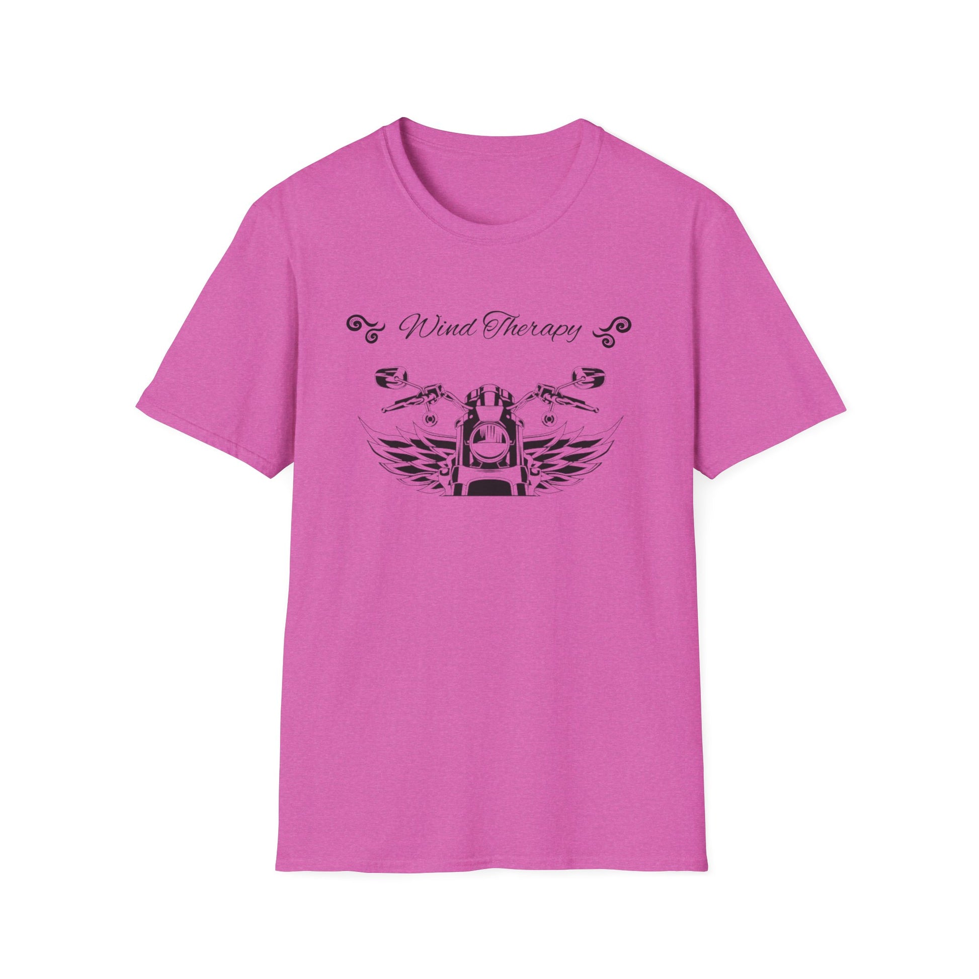 Wind therapy pink motorcycle t-shirt. Designed by Steel Spirit.